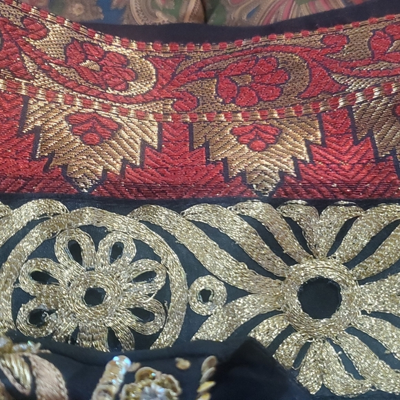 Pakistani/ Indian Black Party Dress-preowned (Medium) - Picture 4 of 12